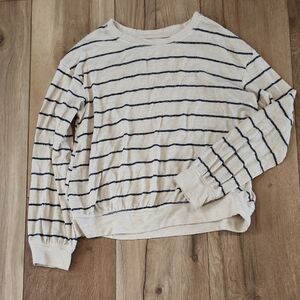 Cat & Jack Cream and Black Striped Tee